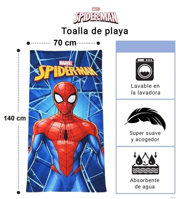 Toalla de Playa Microfibras Spiderman - Imagen 2