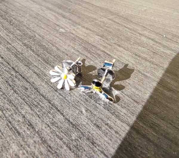 Pendientes Abeja y Flor Plata de Ley Rodiada - Imagen 4