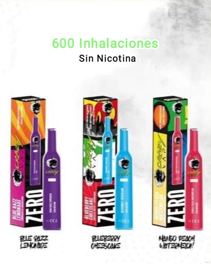 Vaper Crazy Vap Modelo Bottle Bar 600 Puffs Sin Nicotina