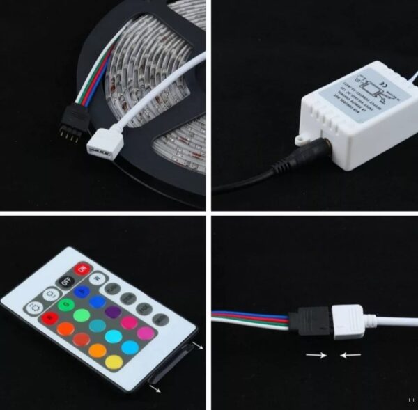 Luces Tiras LED 5 Metros RGB Empalmables con Control Remoto - Imagen 4