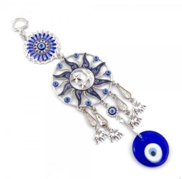 Charm Sol y Luna con Ojo Turco para Colgar