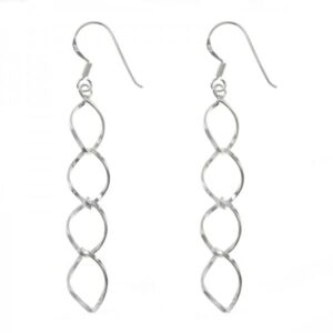 Pendientes Largos 4 Eslabones Plata de Ley