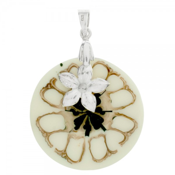 Colgante Beige con Flor
