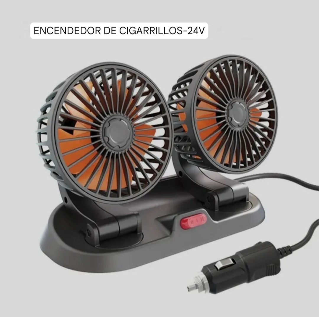 Selector con 3 Modos de Velocidades Regulables ⚙️ Botones selectores de tres niveles de potencia situados en la base del ventilador de doble cabezal