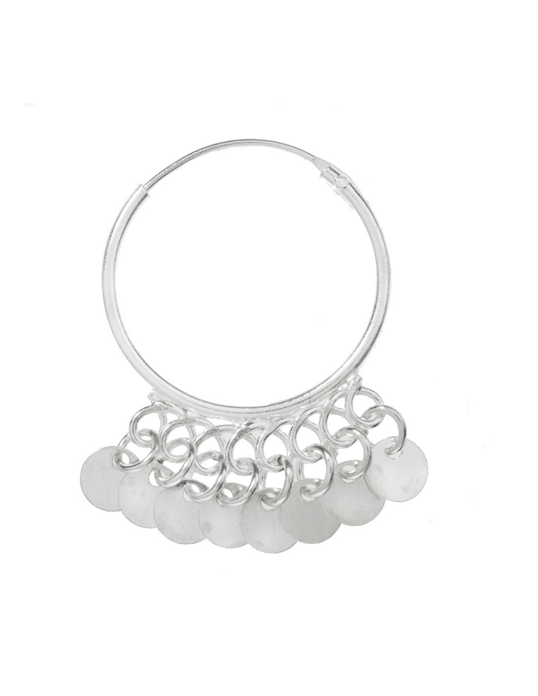 Aros con Chapitas Redondas Plata de Ley - Imagen 2