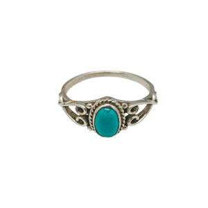 Joya con piedra energética: anillo de turquesina en plata 925, un amuleto para la suerte y la protección.
