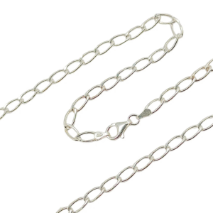Joya de plata de ley: cadena de eslabones unisex, ideal para colgar colgantes o llevar sola.
