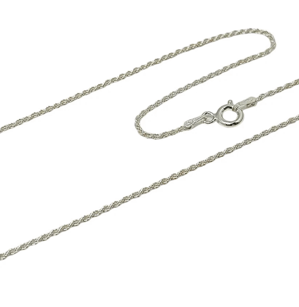 Cadena de cordón de plata de ley, modelo CORDA25, fina y elegante.