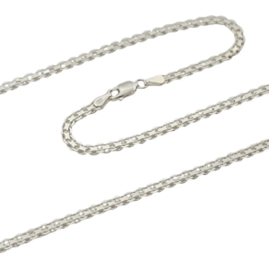 Joya de plata de ley: cadena Bismark unisex, ideal para colgar colgantes o llevar sola.