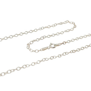 Joya de plata de ley: cadena de eslabones unisex, ideal para colgar colgantes o llevar sola.