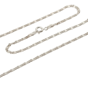 Joya de plata de ley: cadena de eslabones unisex, ideal para colgar colgantes o llevar sola.