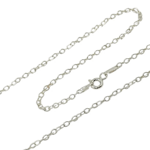 Joya de plata de ley: cadena de 40 cm con eslabones finos.