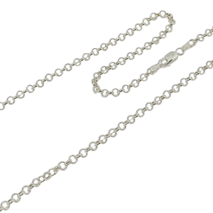 Tramos paralelos horizontales de la linea cadena rolo plata 925 con broche alargado