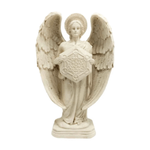 Figura de Metatrón de resina color blanco, para la armonía y el equilibrio energético.