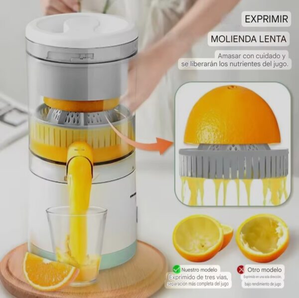 Exprimidor de zumo eléctrico, ideal para limones y naranjas, portátil y recargable, exprimidor.