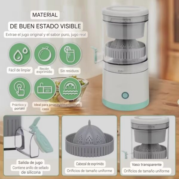Exprimidor de zumo eléctrico, ideal para limones y naranjas, portátil y recargable, varias maneras.
