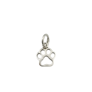 Colgante de plata de ley con huella de mascota, ideal para amantes de los animales.