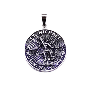 Colgante de plata de ley, amuleto de San Miguel, protector espiritual.
