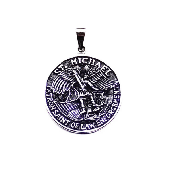 Colgante de plata de ley, amuleto de San Miguel, protector espiritual.