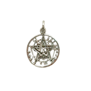 Colgante Tetragramatón Plata 925 amuleto de protección 18 mm