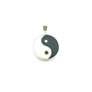 Colgante de plata de ley 925, símbolo del Yin Yang de equilibrio, armonía y dualidad.