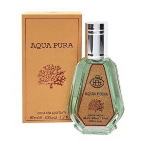 Vista frontal de Perfume Eau de Parfum AQUA PURA 50 ML.jpg frasco de vidrio de lujo ✨ El Bazar de Monty
