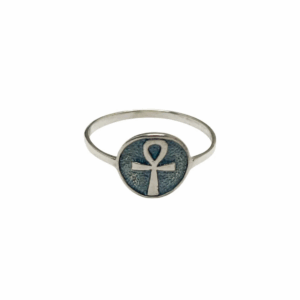 Anillo de plata 925 con la Cruz de la Vida egipcia, amuleto Ankh.