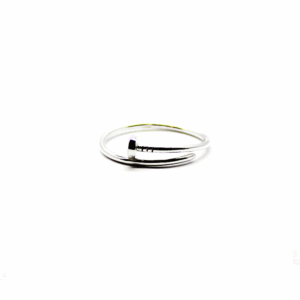 Anillo de plata de ley 925, con forma de clavo, estilo minimalista y punk.