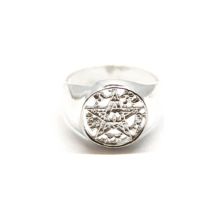 Anillo de plata 925, talismán de protección del Tetragramatón, para mujer y hombre.
