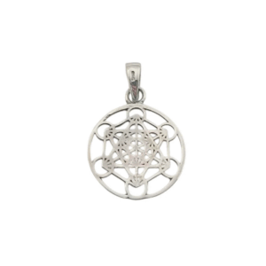 Colgante de plata de ley 925, símbolo de Metatrón, geometría sagrada.