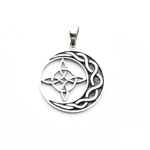 Colgante de plata de ley 925 con el Nudo de Bruja, amuleto de protección, 27 mm.