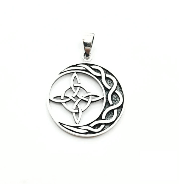 Colgante de plata de ley 925 con el Nudo de Bruja, amuleto de protección, 27 mm.