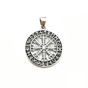 Joya de plata de ley 925: colgante Vegvisir, amuleto de protección y guía nórdica.