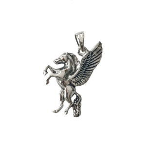 Colgante de plata de ley, símbolo del mitológico Pegaso, ideal para hombres y mujeres.