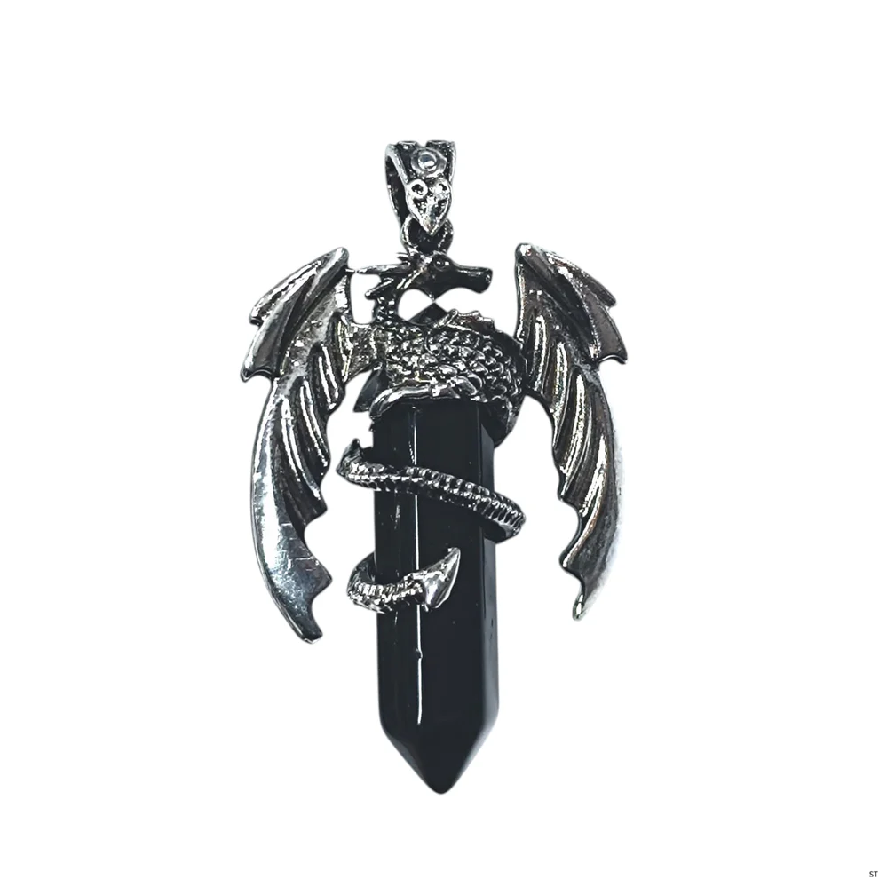 Colgante dragón piedra natural ónix protección