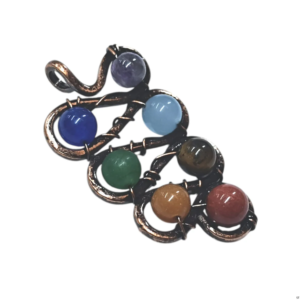 Colgante de metal color bronce con 7 chakras natural El Bazar de Monty