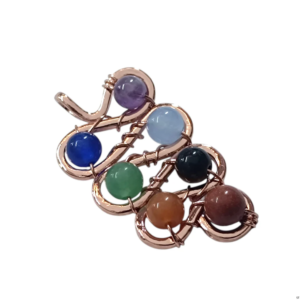 Colgante metal color cobre 7 chakras 5 cm El Bazar de Monty