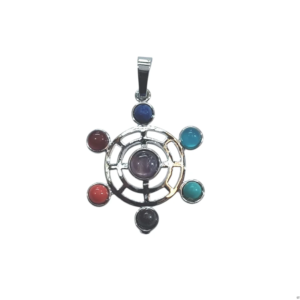 Colgante En Metal Con Piedra Natural 7 Chakras 4 Cms Aprox 1