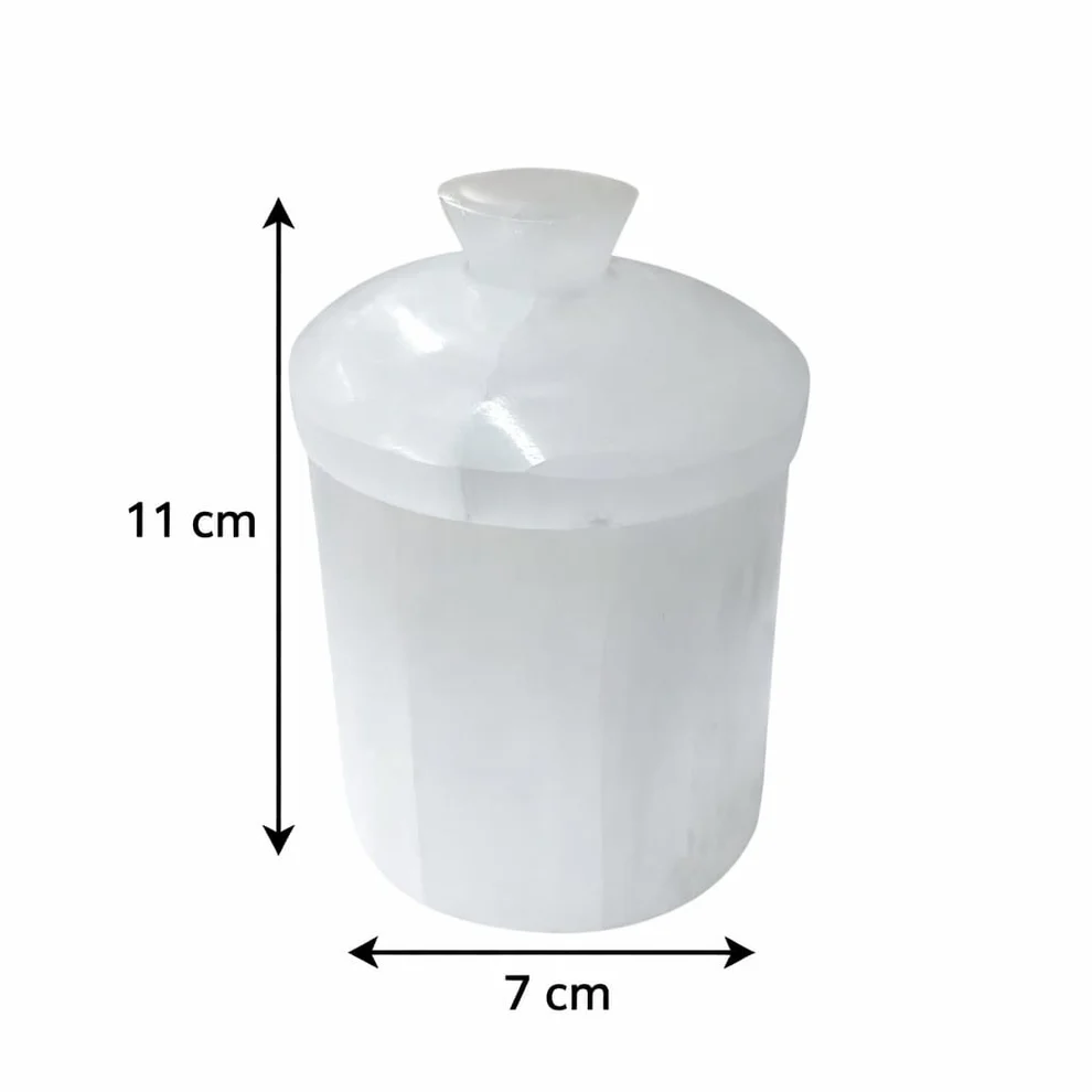 Joyero de selenita natural liso 11x7cm rectangular para limpieza de joyas El Bazar de Monty