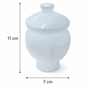 Joyero cojinete selenita natural tallado 11x7 cm rectangular para limpieza de joyas El Bazar de Monty