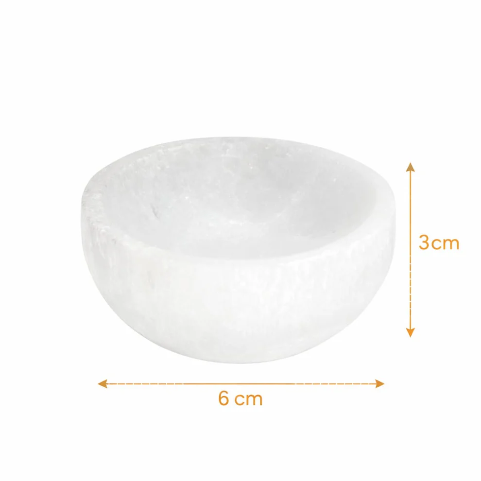 Mini cuenco de selenita limpieza energética cristales joyas 6cm El Bazar de Monty
