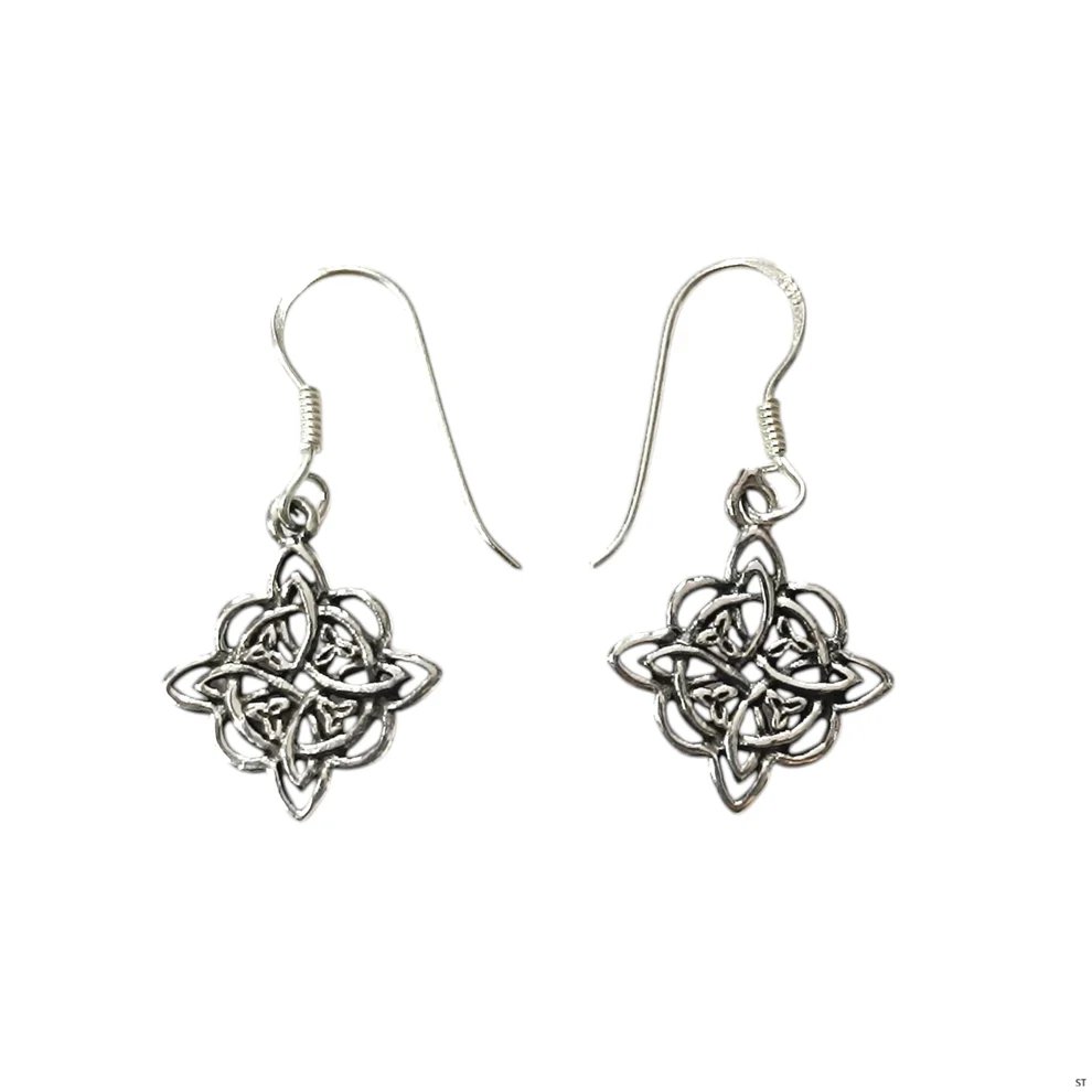 Pendientes nudo de bruja plata de ley 925 protección energética mística sagrada auténtica El Bazar de Monty