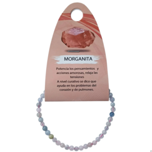 Pulsera piedra natural morganita 4mm El Bazar de Monty