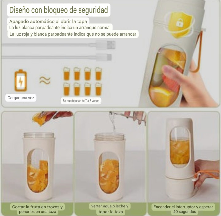 Mini Batidora Portátil Recargable Pritech KC-144 | 450ml 40W ✨ batidora portatil instrucciones bloqueo seguridad.jpg