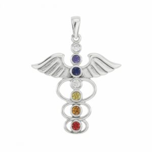 colgante caduceo chakras 30mm grande