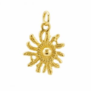 Colgante plata Eguzkilore 15mm bañado oro