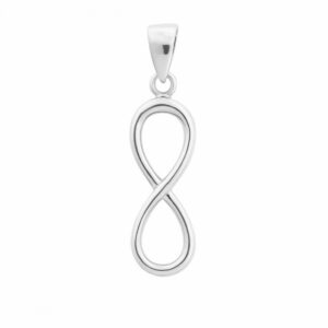 Colgante plata infinito 26mm, joya minimalista en plata de ley con acabado brillante
