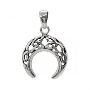colgante luna invertida plata 18mm calada