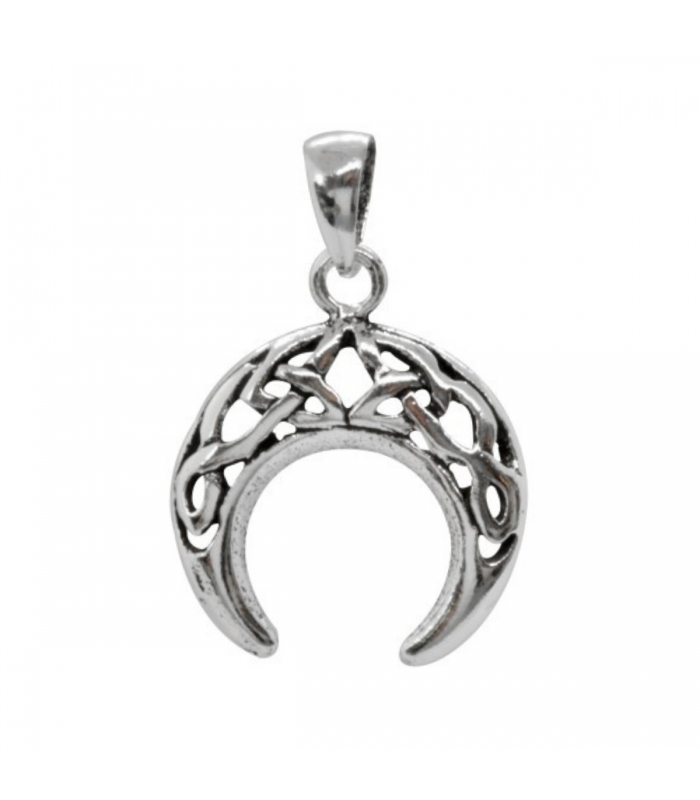 Colgante Luna Invertida 18mm ✨ colgante luna invertida plata 18mm calada