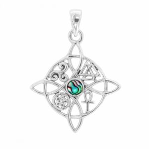 Colgante plata nudo bruja abalón 24mm